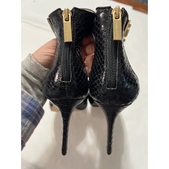 Louise Et Cie Leather Snake Ankle Strap Heels 8 - Picture 8 of 13